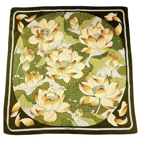 Fleurs de Lotus Hermes Scarf by Christiane Vauzelles  